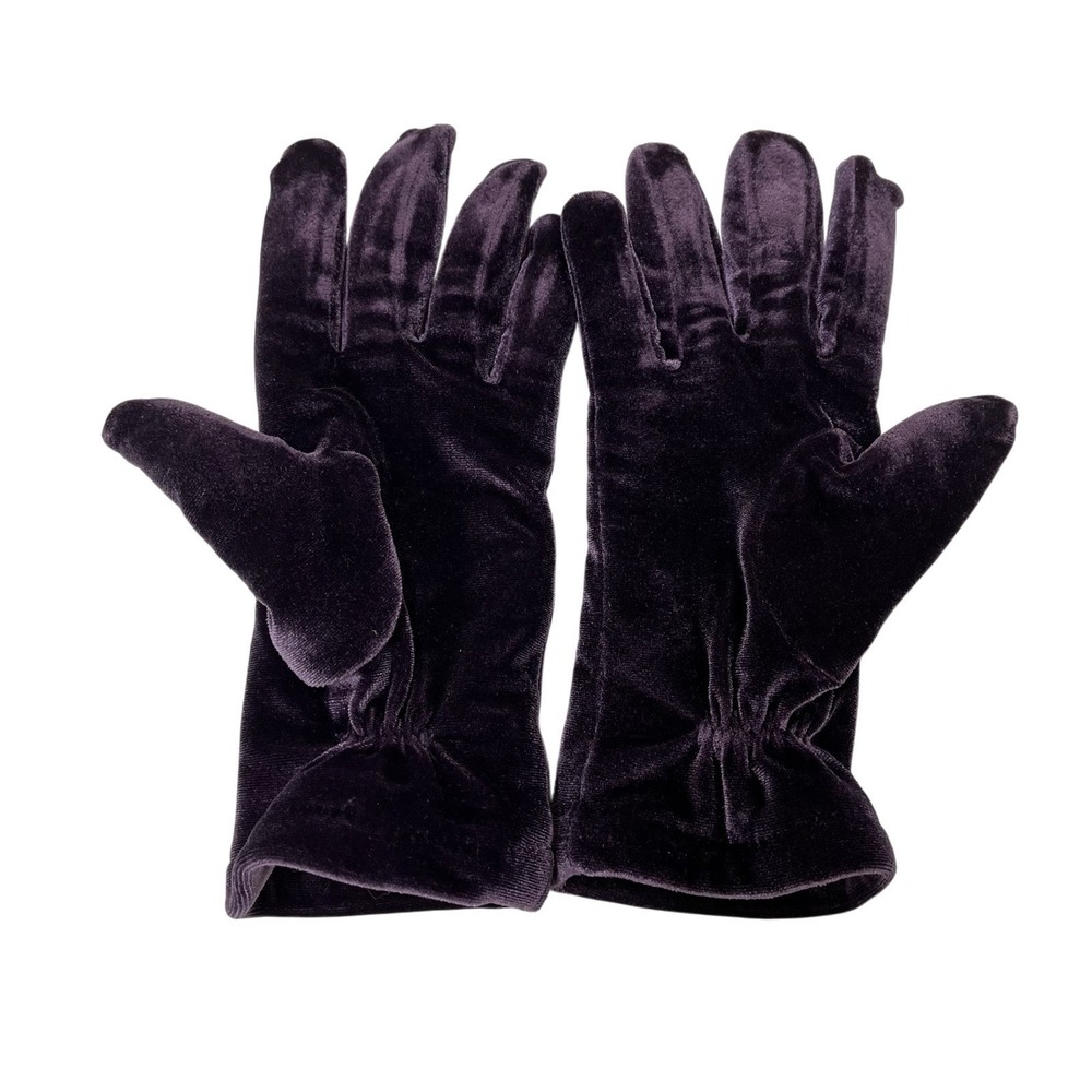 Cejon Vintage Purple Velvet Gloves Fleece Lined Fairy Whimsigoth Winter Warm